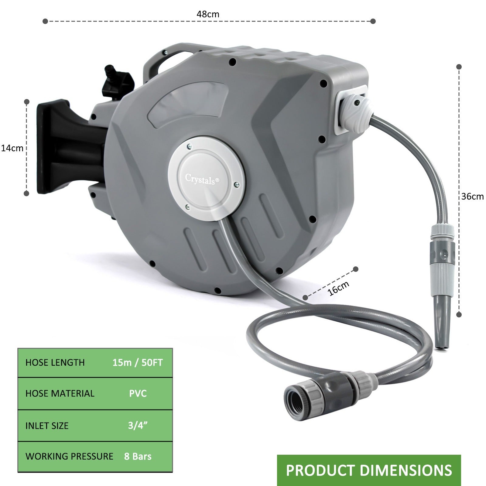 Garden Hose with Wall-Mounted, Freestanding, 10M, 15M - product gallery image 7