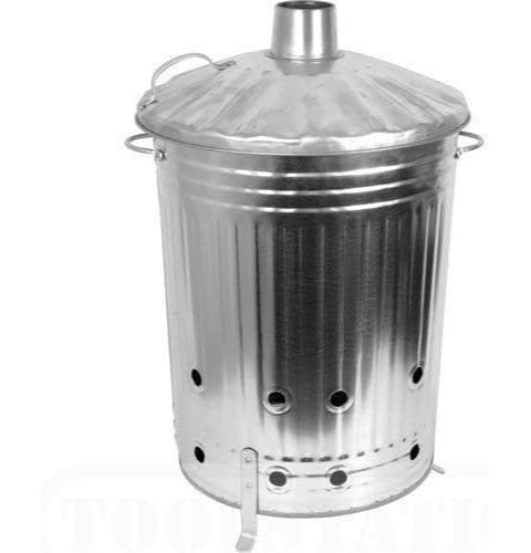 Garden Incinerator with 90 L, Metal, 90l, Litre Galvanised Bin Chimney Lid Legs - product gallery image 5