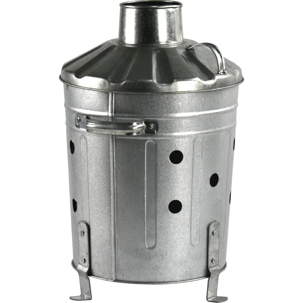 Garden Incinerator with Wood, 15L Mini Galvanised Incinerator