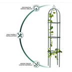 Garden Obelisk with Easy Assembly, 1.9m, 1, Black Powder Coated 1.9m Stylish Steel - product gallery image 3