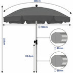 Garden Parasol with 2x2m Round Market Umbrella Steel Ribs - product gallery image 2