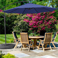 Garden Parasol with Easy Assembly, 3M, Metal, 10ft - Navy Blue, 10ft option
