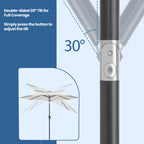 Garden Parasol with Lockable, 3m, 180g, 3m UPF Sun Shade Tilt Crank - product gallery image 6