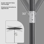 Garden Parasol with Lockable, 3m, 180g, 3m UPF Sun Shade Tilt Crank - product gallery image 9