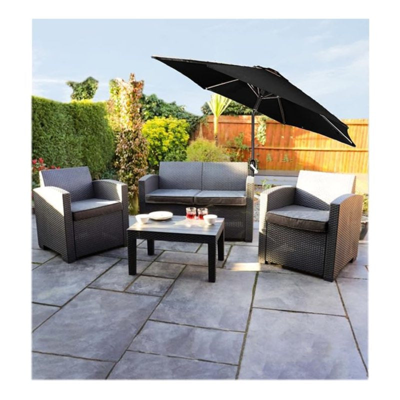 Garden Parasol with Water-Resistant, 2M, 38mm, 2M Crank Handle Umbrella Polyester Canopy - product gallery image 10