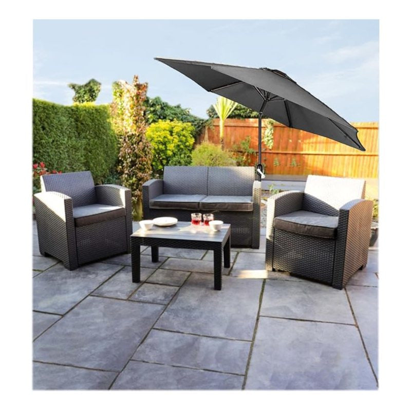 Garden Parasol with Water-Resistant, 2M, 38mm, 2M Crank Handle Umbrella Polyester Canopy - product gallery image 13