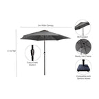 Garden Parasol with Water-Resistant, 2M, 38mm, 2M Crank Handle Umbrella Polyester Canopy - product gallery image 4