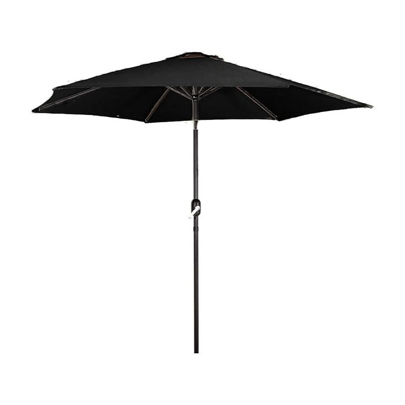 Garden Parasol with Water-Resistant, 2M, 38mm, 2M Crank Handle Umbrella Polyester Canopy - Groundlevel Garden Parasol Umbrella Sunshade Polyester Canopy Iron Frame With Crank Handle - Black option