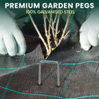 Garden Peg with 100, Pegs of Heavy Duty Galvanised U-Shaped - product gallery image 4