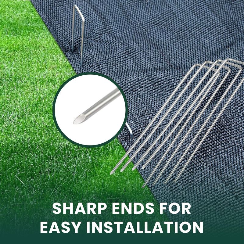 Garden Peg with 100, Pegs of Heavy Duty Galvanised U-Shaped - product gallery image 6