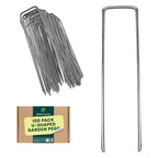 Garden Peg with 100, Pegs of Heavy Duty Galvanised U-Shaped