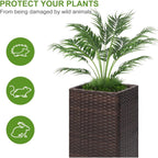 Garden Planter with 61cm, Bamboo, 2, Tall Rattan Wicker Pots of Removable - product gallery image 16