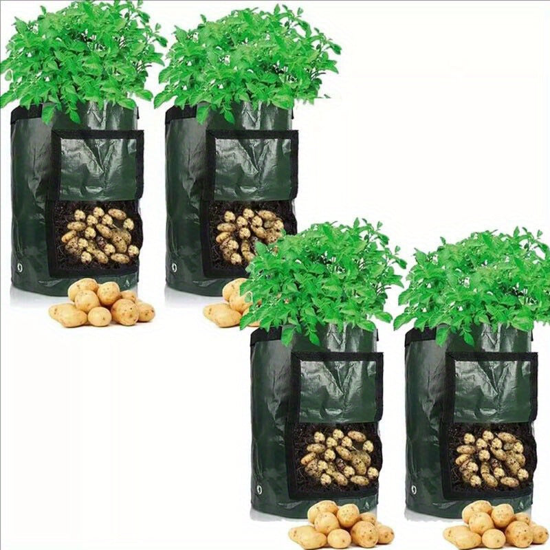 Garden Planter with Foldable, 4 Pack, Potato Grow Bags 37.85L Drainage Holes - product gallery image 5