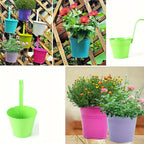 Garden Planter with Freestanding, Metal, 10pcs, Metal Hanging Flower Pots 10pcs Oval - product gallery image 7