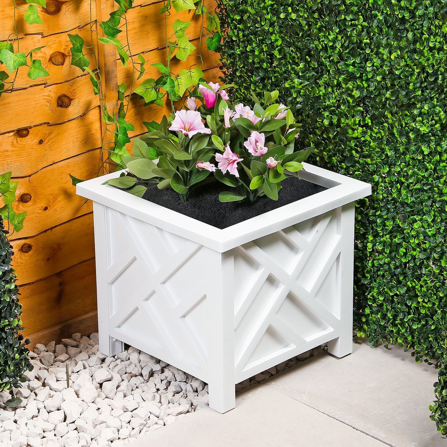 Garden Planter with Lattice Design Box of 14.5 Inch - product gallery image 10
