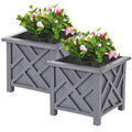 Garden Planter with Lattice Design Box of 14.5 Inch