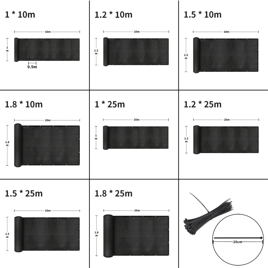Garden Privacy Screen with Lockable, 150g, 10m, Fence Netting HDPE 150g/m² Windbreak UV - product gallery image 4