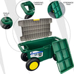 Garden Seats & Stool with Wheels, Plastic, Tool Cart Seat Wheels Portable Rolling - product gallery image 5