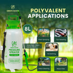 Garden Sprayer with 8 Litre, Pump Pressure Shoulder Strap Adjustable Wand - product gallery image 12