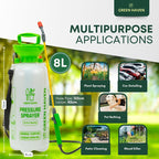 Garden Sprayer with 8 Litre, Pump Pressure Shoulder Strap Adjustable Wand - product gallery image 4