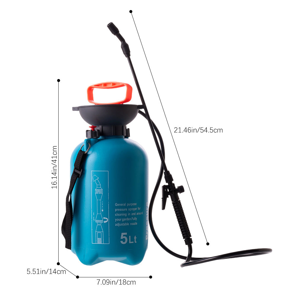 Garden Sprayer with Backpack Pressure Portable Lawn Irrigation Air - blue, 5L option