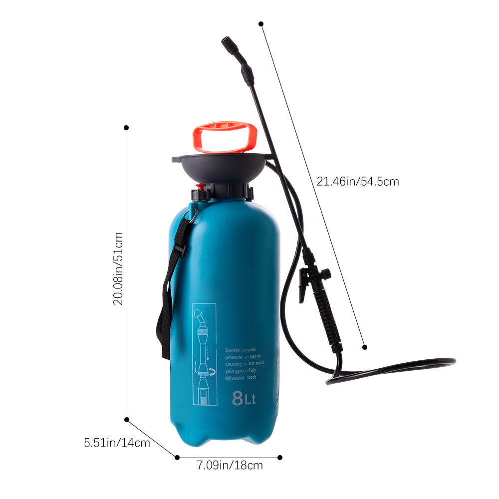 Garden Sprayer with Backpack Pressure Portable Lawn Irrigation Air - blue, 8L option