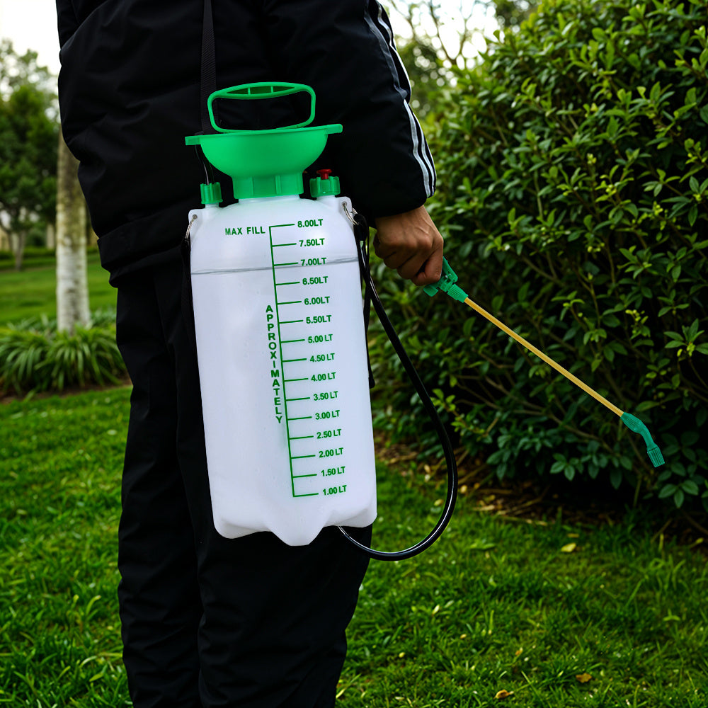 Garden Sprayer with Pressure Shoulder Strap Manual Air Pump - green, 8L option