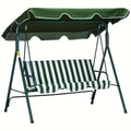 Garden Swing Chair with Easy Assembly, Seater Adjustable Canopy Steel Frame Padded - Green option