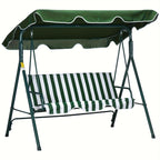 Garden Swing Chair with Easy Assembly, Seater Adjustable Canopy Steel Frame Padded - Green option