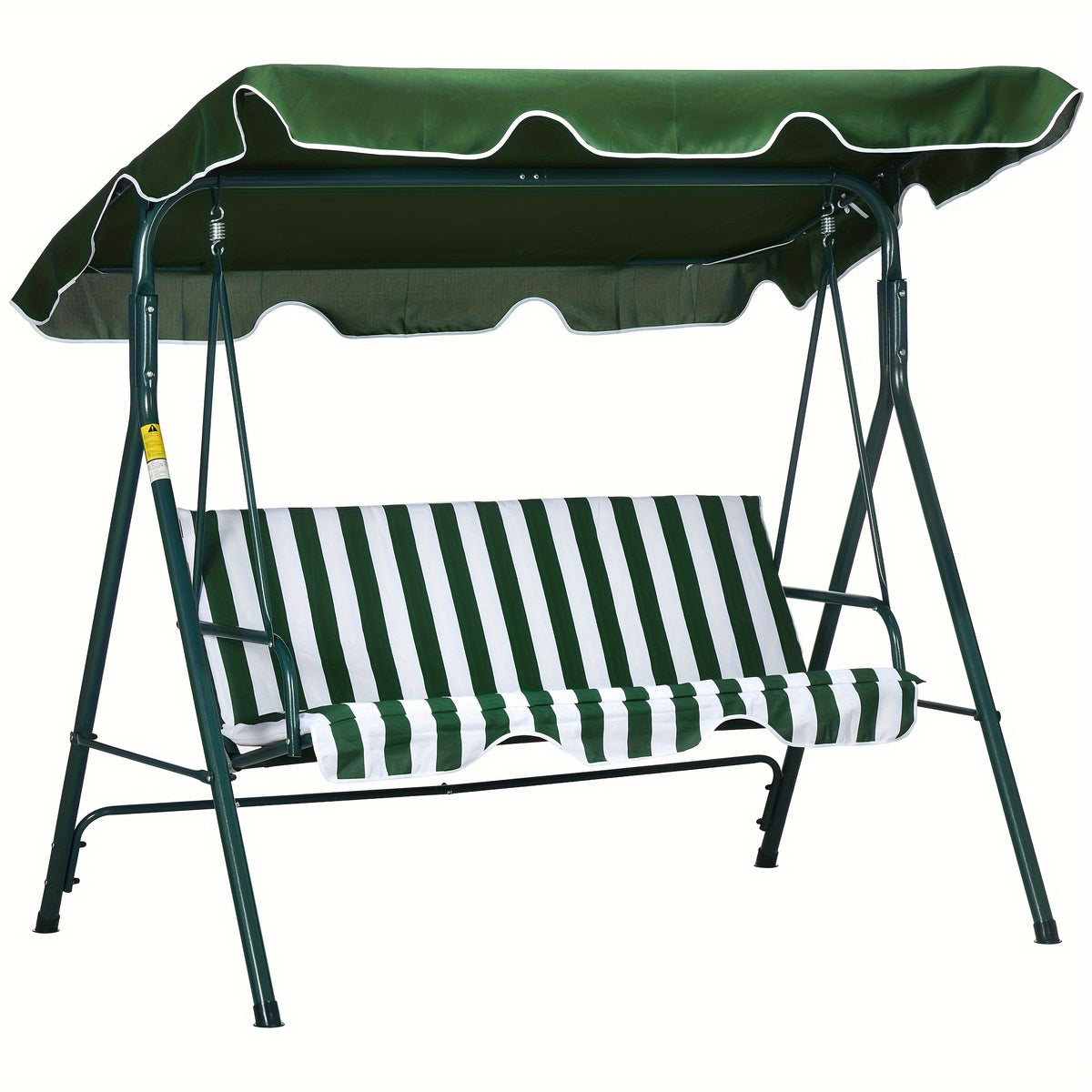 Garden Swing Chair with Easy Assembly, Seater Adjustable Canopy Steel Frame Padded - Green option