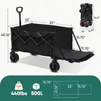 Garden Trolleys & Wagon with Foldable, Wheels, 200kg