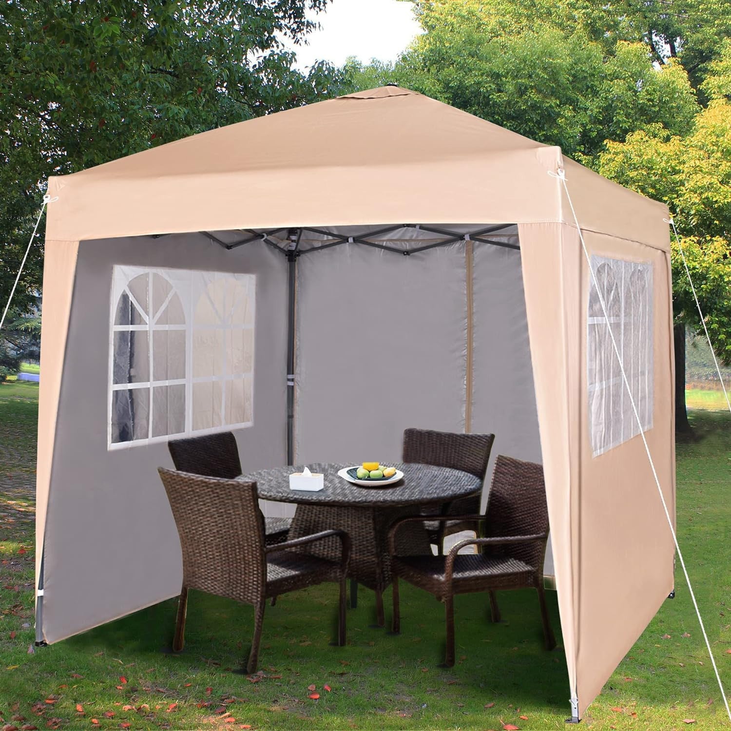 Gazebo with Waterproof, 2m, Pop Up 2m Waterproof Sides - Beige option