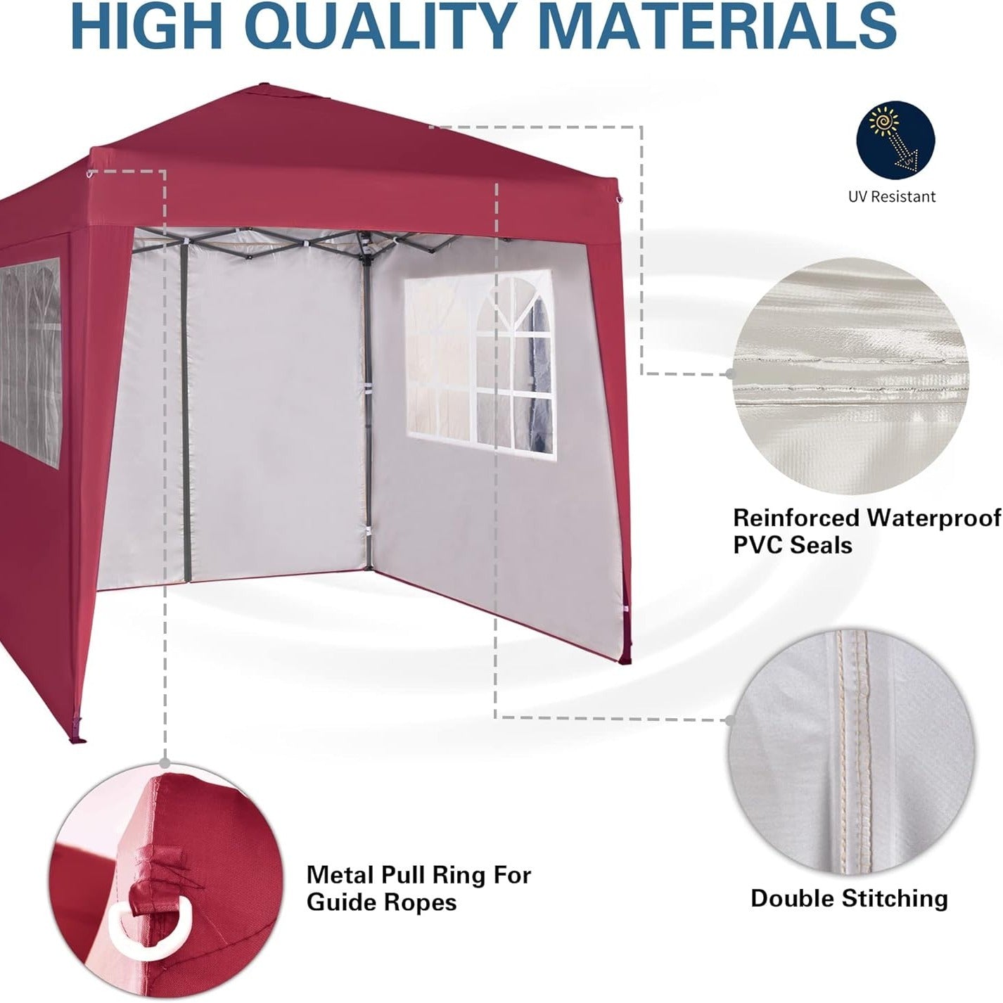 Gazebo with Waterproof, 2m, Pop Up 2m Waterproof Sides - product gallery image 3