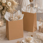Gift Bags & Wrapping with 100 Pack, Kraft Paper Handles Brown Parties, Weddings - product gallery image 4