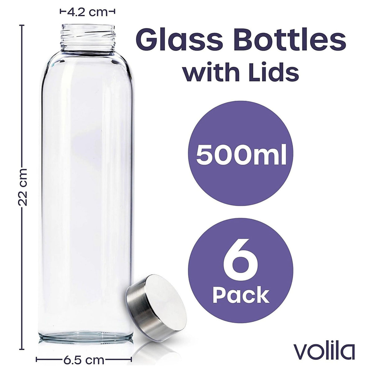 Glass Drinking Bottle with Leakproof, Dishwasher-Safe, Airtight - product gallery image 2