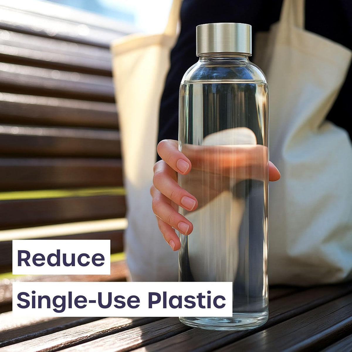 Glass Drinking Bottle with Leakproof, Dishwasher-Safe, Airtight - product gallery image 7