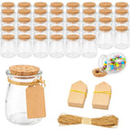 Glass Jar Set with Airtight, 200ml, 7oz, Jars Cork Lids 40-Pack Clear Apothecary - product gallery image 6