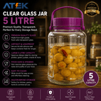 Glass Storage Jar with Airtight, Large Airtight Jars Wide Neck Pantry