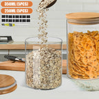 Glass Storage Jar with Dishwasher-Safe, Airtight, 250ml, 350ml
