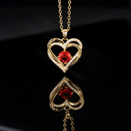 Gold Plated Necklace 18K Heart Women Elegant Luxury Pendant with Metal - product gallery image 3