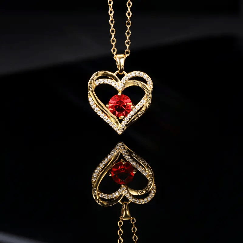 Gold Plated Necklace 18K Heart Women Elegant Luxury Pendant with Metal - product gallery image 3