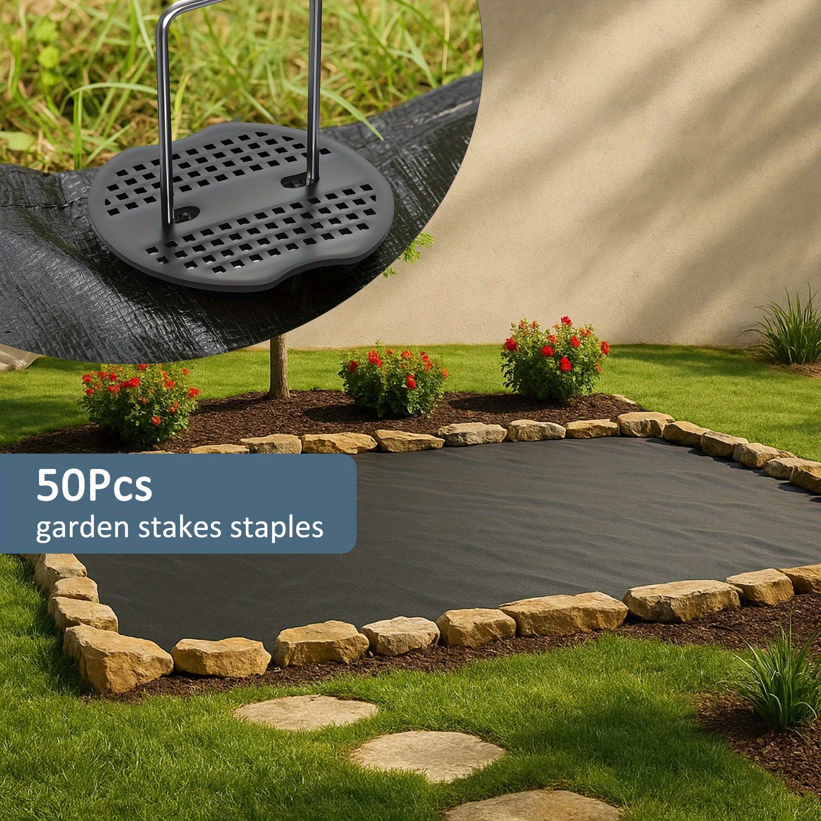 Ground Peg with 100 Pack, U-Shaped Spikes Spacer Washers Nails Spacers - product gallery image 3