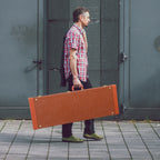 Guitar Case with Lockable, Wood, Electric Hard Lockable Wood PU Leather
