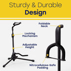 Guitar Stand with Foldable, Adjustable Height, Non-Slip, BO19BNMVFI - product gallery image 3