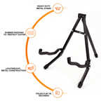 Guitar Stand with Space-Saving, Foldable, Non-Slip, Metal, Foldable Guitar Stand-A-Frame - product gallery image 2