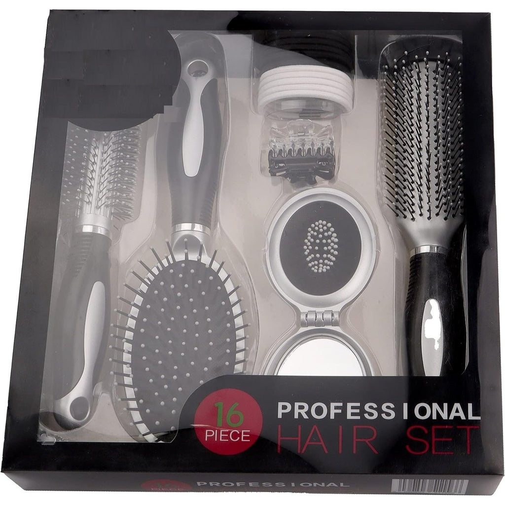 Hair Care Gift Set 16pc Professional Kit Women Curling Paddle with Professional 16 Piece