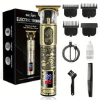 Hair Clipper Cordless Clippers LCD Display Zero Gap with Rechargeable - GOLDEN option