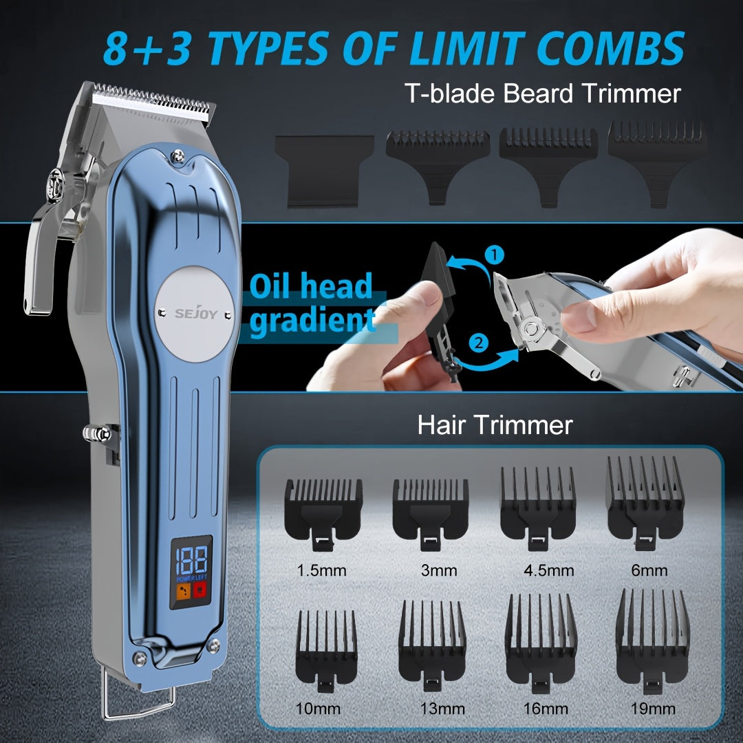 Hair Clipper Professional Cordless Clippers Men Barber with Rechargeable, Metal - product gallery image 3