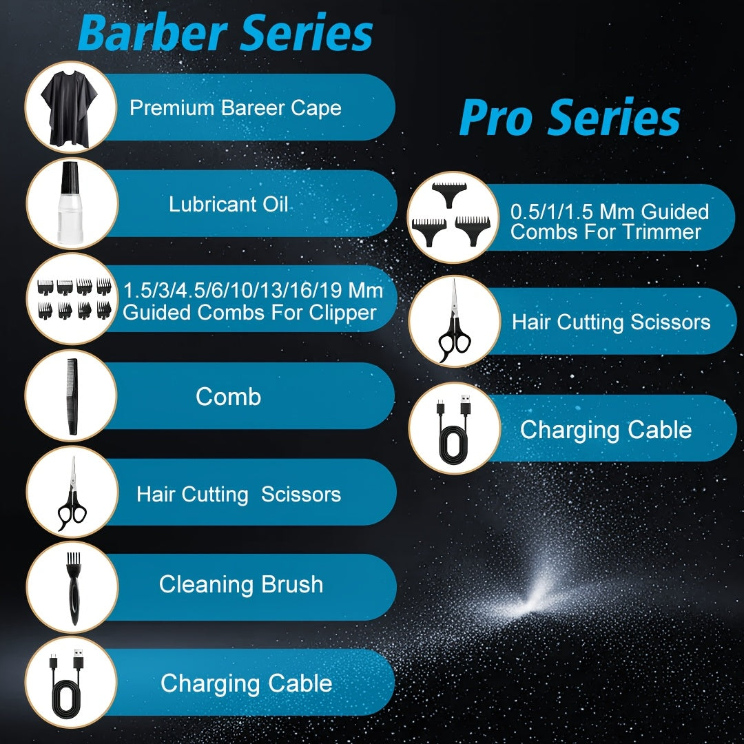 Hair Clipper Professional Cordless Clippers Men Barber with Rechargeable, Metal - product gallery image 9