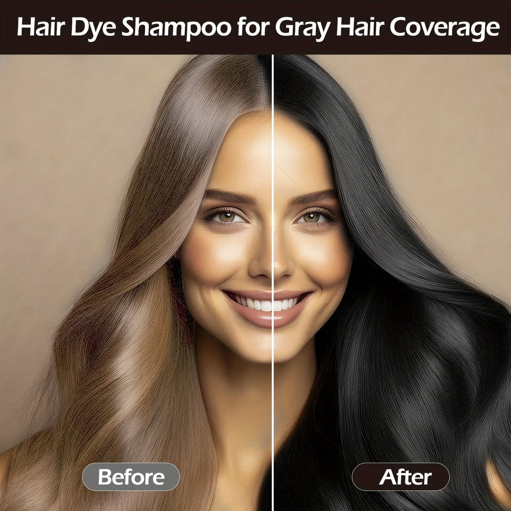 Hair Colour Shampoo Black 3-in-1 Kit with 500ml for hair, skin and beauty routines - product gallery image 11